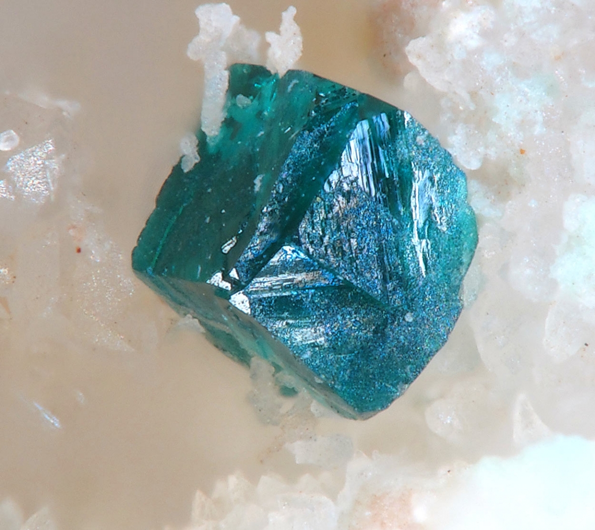 Псевдокубический кристалл клиноатакамита, Испания